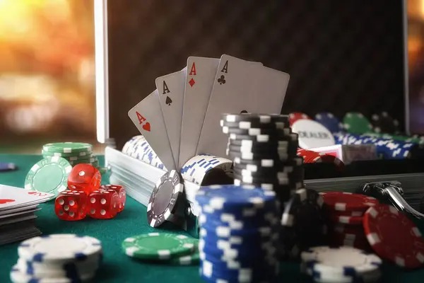 Our live casino studio layout for Three Card Poker rules